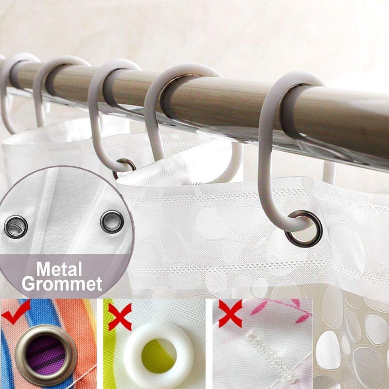 Ghooss 72 Wide x 72 Long Inch Shower Curtain Liner, EVA 3D Cobblestone Shower Curtain with Bottom Magnets, Standard Size Shower Liner - Image 3